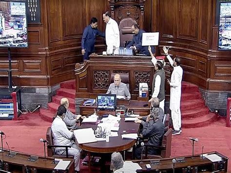 Parliament Monsoon Session Rajya Sabha Suspends 19 Opposition MPs For