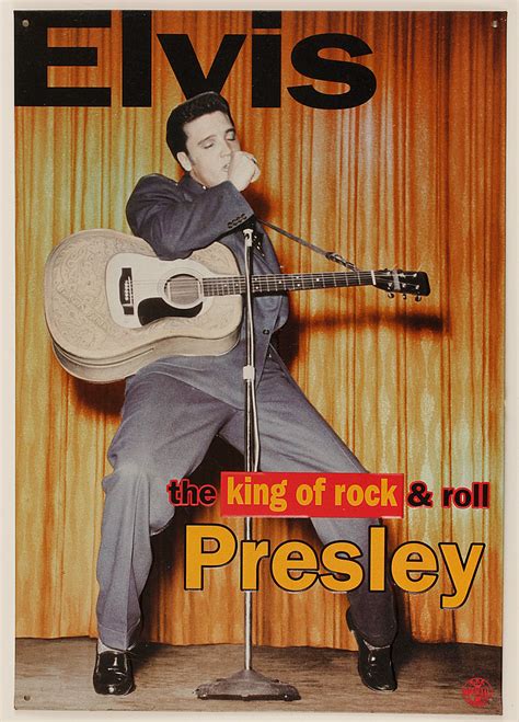 Lot Detail Elvis Presley The King Of Rock Roll Metal Poster Reprint