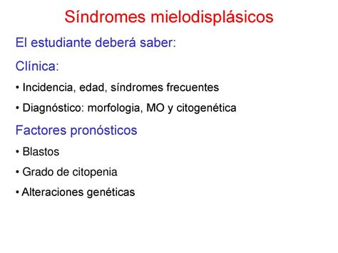 S Ndromes Mielodispl Stiques Ppt Descargar