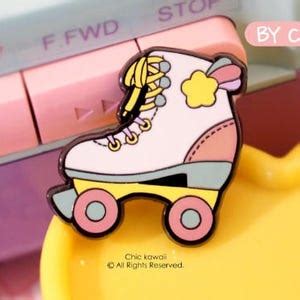 Enamel Pin Roller Skates Pin Kawaii Colors 90s Lovely And Cute Etsy