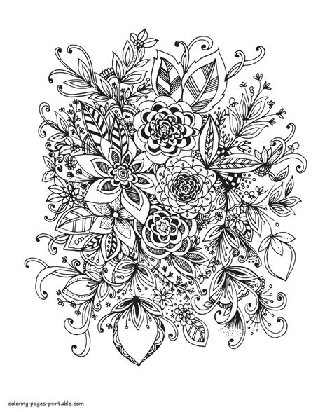 Coloring Pages Of Flowers For Adults