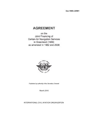 Fillable Online Icao AGREEMENT International Civil Aviation