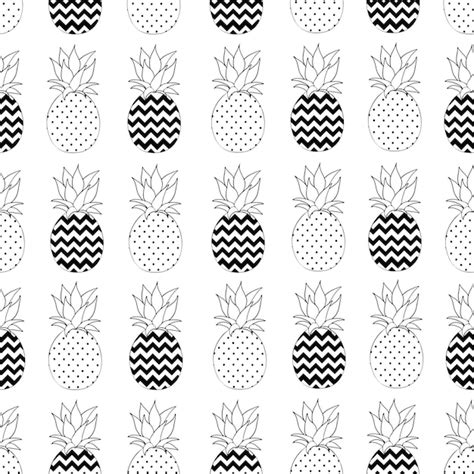 Premium Vector Vector Seamless Pattern With Pineapples