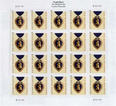 Usps Purple Heart Forever Stamps Sheet Of 20 Toys And Games