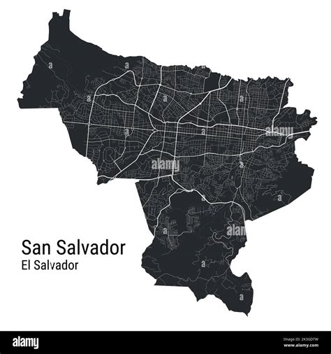 San Salvador vector map. Detailed vector map of San Salvador city ...