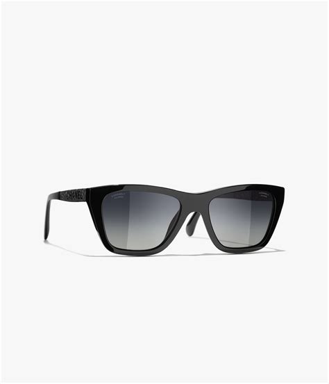 Sunglasses Rectangle Sunglasses Acetate And Calfskin — Fashion Chanel