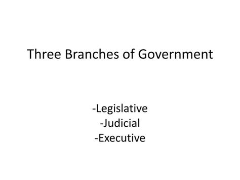 The Three Branches Of Government Power Point