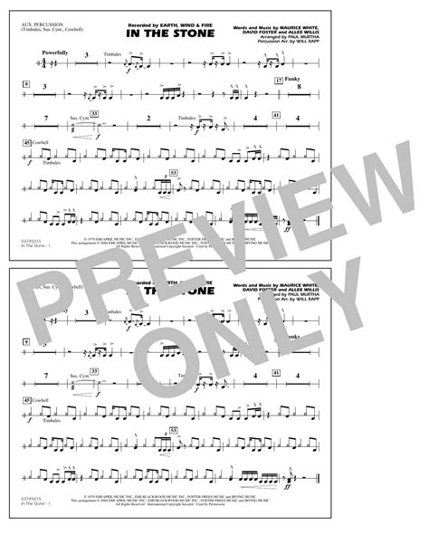 In The Stone Arr Paul Murtha Aux Percussion By Earth Wind And Fire Sheet Music For Marching