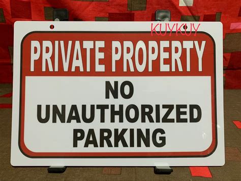 Private Property No Unauthorized Parking Pvc Wall Signage 7 8x11 Inches