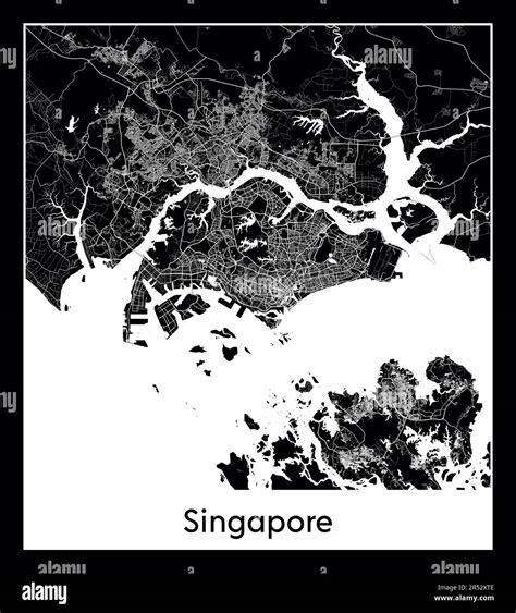 Minimal City Map Of Singapore Singaporminimal City Map Of Singapore
