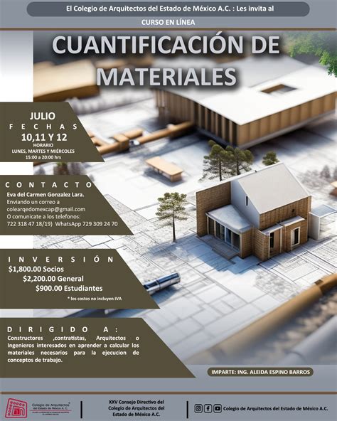 Cuantificación de Materiales Colegio de Arquitectos del Estado de Mexico