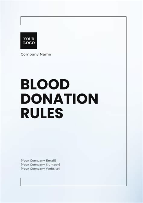 Free Blood Donation Rules Template to Edit Online