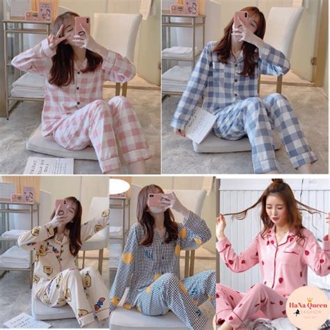 Sẵn hàng Bộ đồ ngủ Pijama dài tay thu đông mẫu mới hot nhất video cận chất Shopee Việt Nam