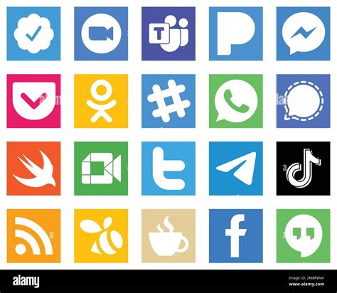 20 iconos únicos de redes sociales como señal mensajero whatsapp y