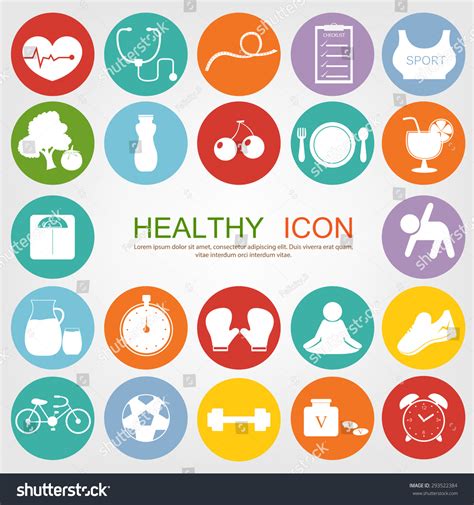 Set Of Healthy Icon Stock Vector Illustration 293522384 Shutterstock