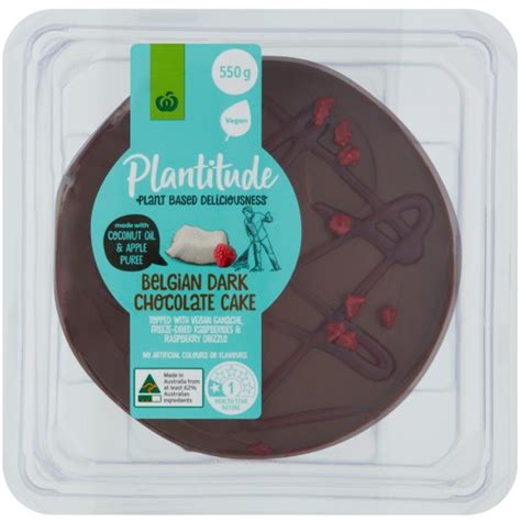 Woolworths Plantitude Vegan Belgian Dark Chocolate Cake 550g Bunch