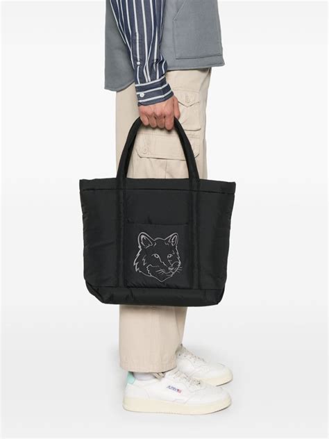 Maison Kitsuné Fox Head Tote Bag Black FARFETCH UK