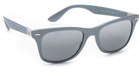 Lyst Ray Ban Light Force Matte Wayfarer Sunglasses In Metallic