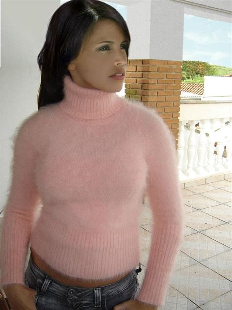 Fluffy Sweater Angora Sweater Softest Sweater Pink Sweater Turtleneck Sweater Gros Pull