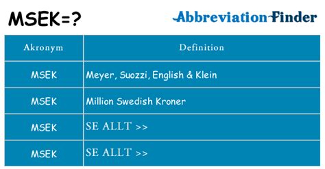 vad betyder msek