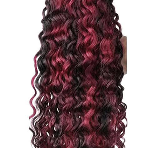 Labamiya Deep Wave Burgundy Highlight P B J Human Hair Bundles