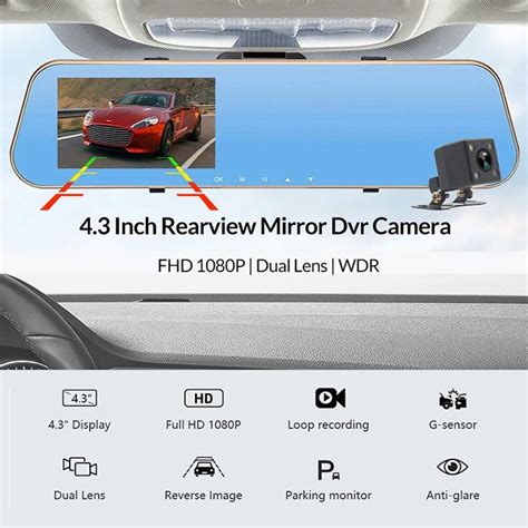 Koop 4 3 Inch Screen Full HD 1080p Car DVR Camera Dual Lens Car Camera