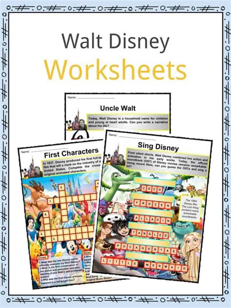 Walt Disney Worksheet Kindergarten