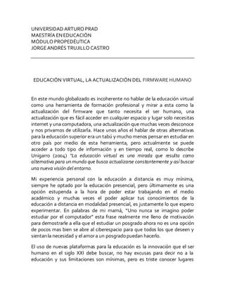 Jorge trujillo ensayo educación a distancia PDF