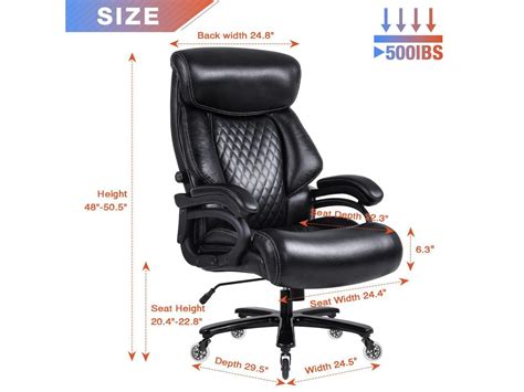 Big And Tall Office Chair 500lbs With Quiet Rubber Wheels High Back