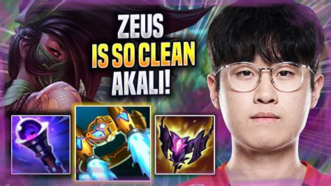 Zeus Is So Clean With Akali T1 Zeus Plays Akali Top Vs Urgot