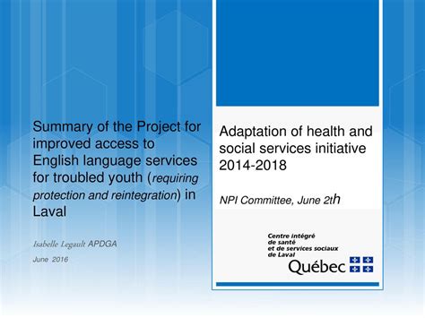 Summary Of The Project For Improved Access To English Language Services