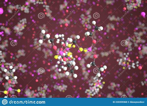 Diethion Molecule Made With Balls Conceptual Molecular Model Chemical 3d Rendering Stock