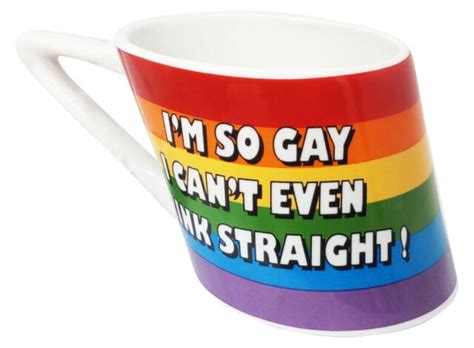 Slanted Rainbow Mug Im So Gay I Cant Even Drink Straight 14 Oz Ebay