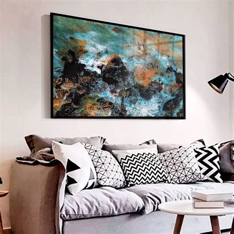 Quadro Decorativo Caixa Alta Vidro Pincelada Moderna Luxo