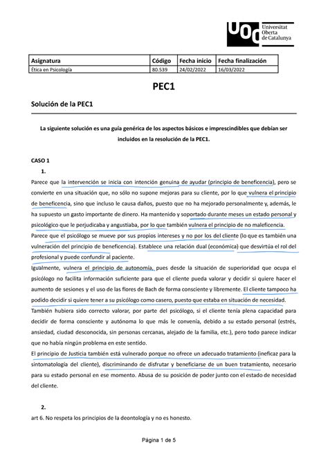 80 pec1 Ética en Psicología 80 24 02 2022 16 03 PEC Solución de la