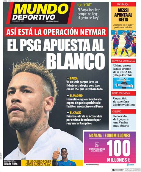 Mundo Deportivo España Jueves 22 De Agosto De 2019 Infobae