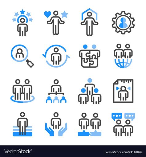 Human Resource Icon Set Royalty Free Vector Image