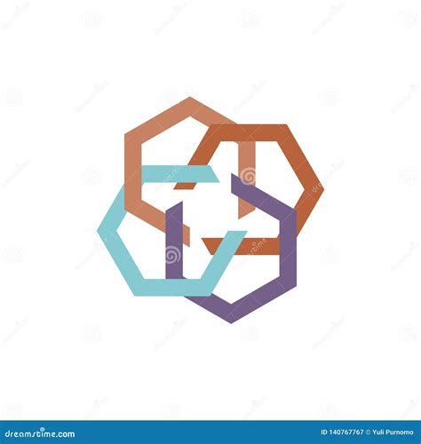 Abstract Hexagon Business Logo White Background Stock Illustration