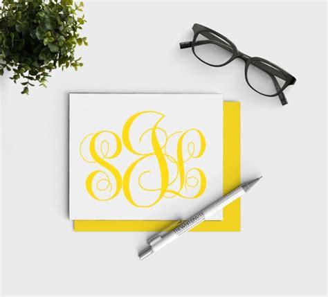 Monogram Stationery Custom Monogrammed Stationary Note