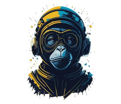 Premium Vector Monkey With A Headphones In His Head