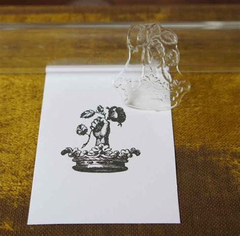 Hand Holding Rose In A Crown Antique Style Clear Stamp Etsy