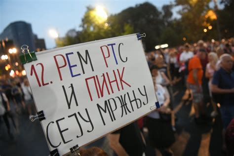 Dvanaesti Protest Srbija Protiv Nasilja Gra Ani Etali Do Rts A