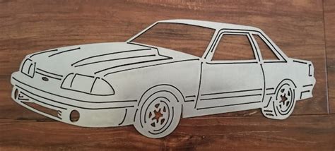 Foxbody 5 0 Mustang Notchback Metal Art 1987 1993 Etsy