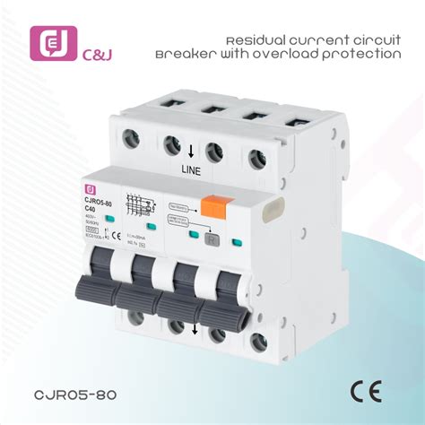 China Wholesale Price CJRO5 80 4P 40A 6kA RCBO MCB RCCB ELCB Residual