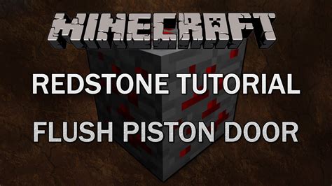 Minecraft Redstone Tutorial Hidden Flush Piston Doors Works For Xbox