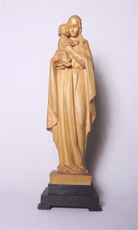 German Oberammergau Madonna And Child Wood Carving 1914966895