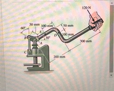 Solved The Metal Stud Punch Is Subjected To A Force Of 120 N Chegg