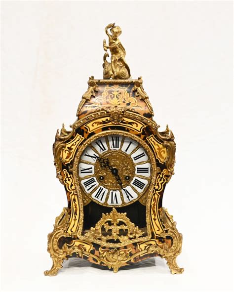 French Boulle Mantle Clock Antique