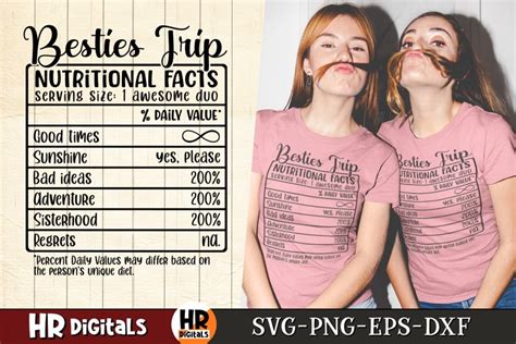 Besties Trip Nutritional Fact Svg Funny Girls Weekend Party