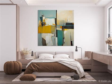 Abstract Painting for Bedroom, Original Modern Wall Art Paintings, Geo ...